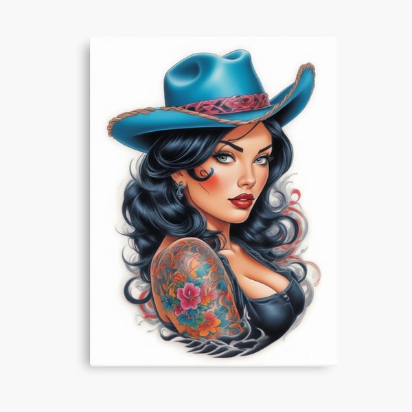 Item preview, Modern American Cowgirl Pin Up Art designed and sold by MissSaylor.