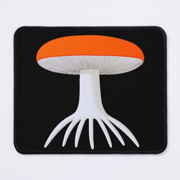 Item preview, Orange Mushroom with Legs. Minimalistic Nordic Design Print, Naive Playful Drawing, Psychedelic Botanical Illustration designed and sold by Cybermariko.