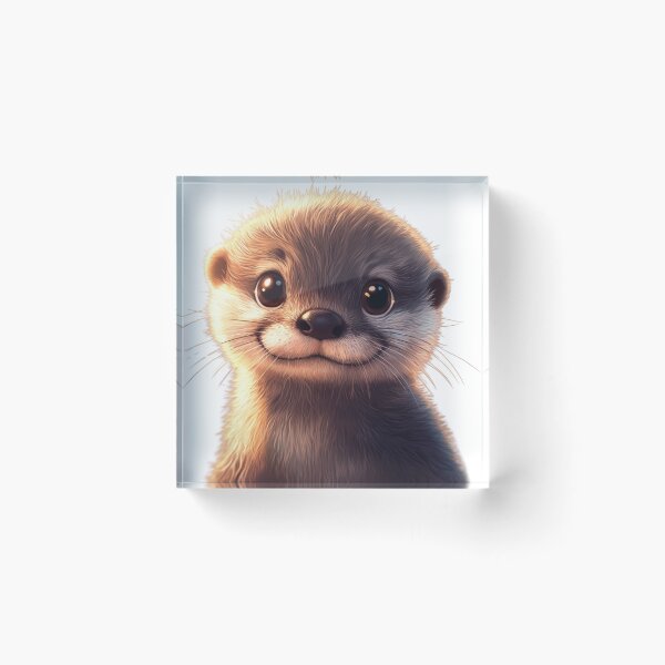 Item preview, Baby Otter Portrait designed and sold by NicolasGlowArt.