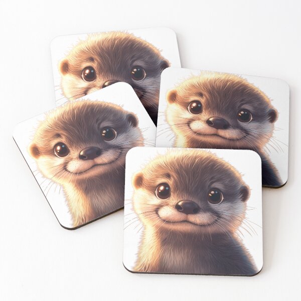 Item preview, Baby Otter Portrait designed and sold by NicolasGlowArt.