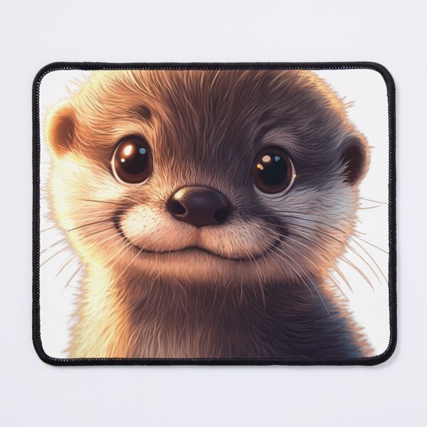 Item preview, Baby Otter Portrait designed and sold by NicolasGlowArt.
