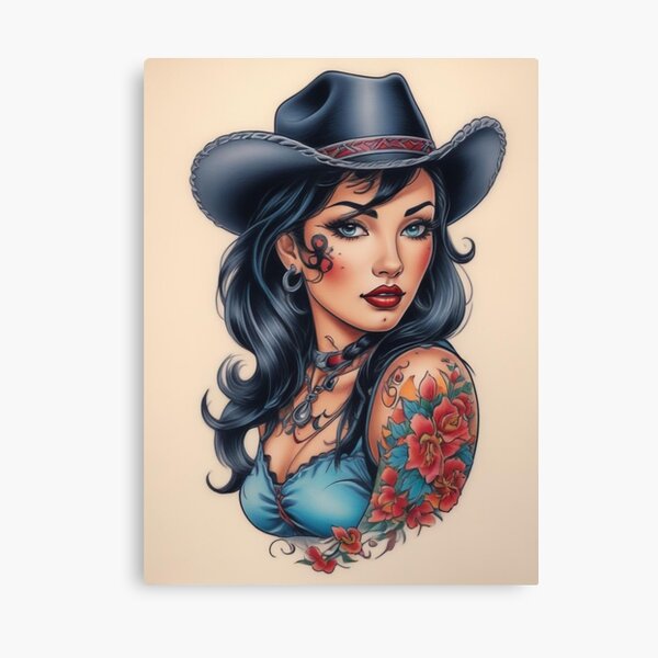 Item preview, Sexy American Cowgirl Pin Up Art designed and sold by MissSaylor.