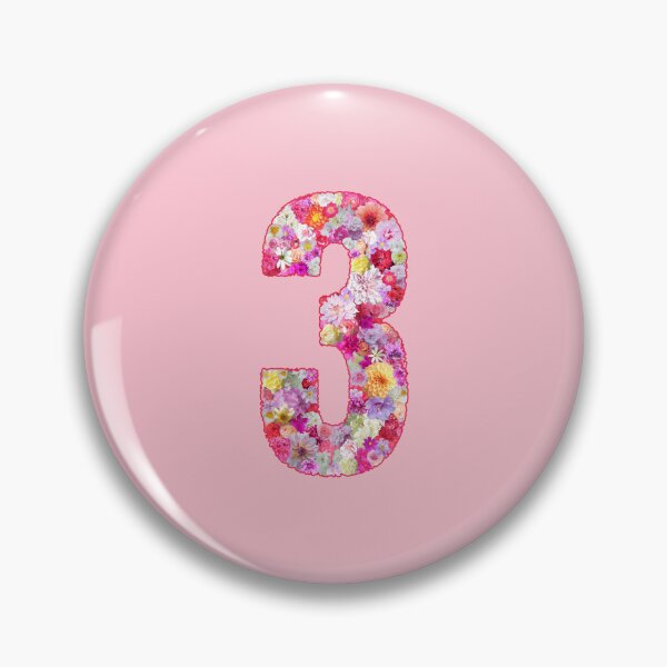 Item preview, Number 3 With Flowers designed and sold by TheSassyNoble.
