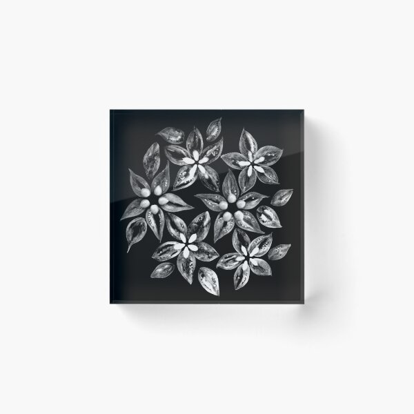 Item preview, Floral pattern made of tomato slices in black and white. designed and sold by miratomm.