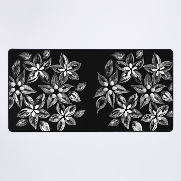Item preview, Floral pattern made of tomato slices in black and white. designed and sold by miratomm.