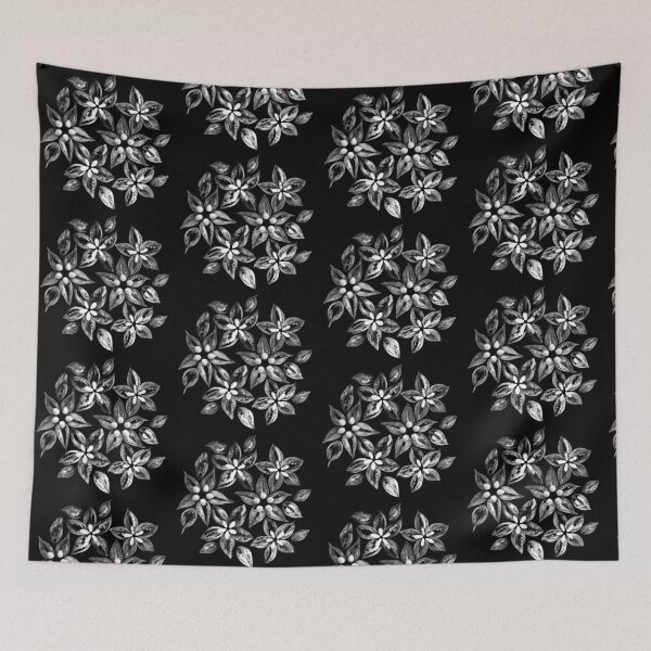 Item preview, Floral pattern made of tomato slices in black and white. designed and sold by miratomm.