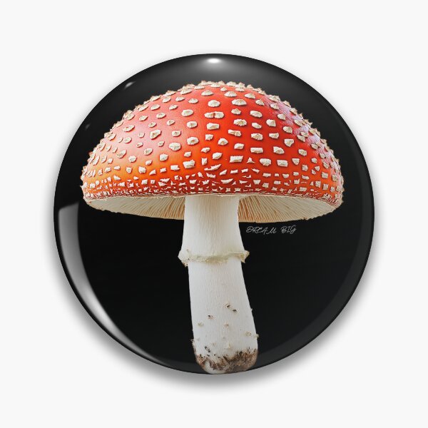 Item preview, Large Red Toadstool Mushroom. Psychedelic, Poisonous, Colorful. Autumn Nature Photo Collage, Hyperrealistic Botanical Illustration  designed and sold by MarikoDesignArt.