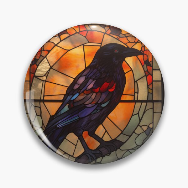 Item preview, Crow in Stained Glass designed and sold by RedHandedOD.