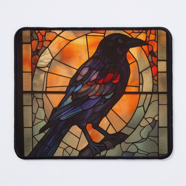 Item preview, Crow in Stained Glass designed and sold by RedHandedOD.