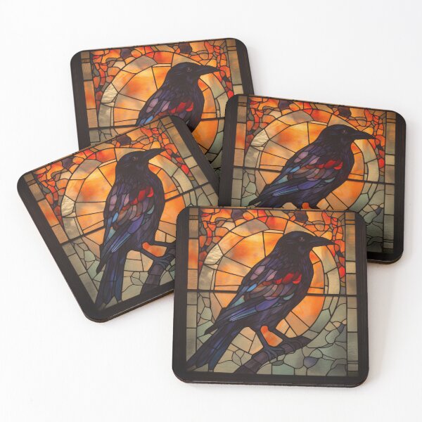 Item preview, Crow in Stained Glass designed and sold by RedHandedOD.
