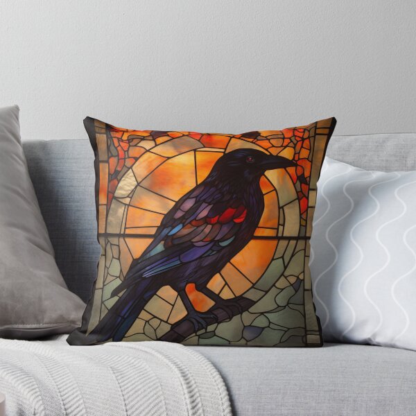 Item preview, Crow in Stained Glass designed and sold by RedHandedOD.
