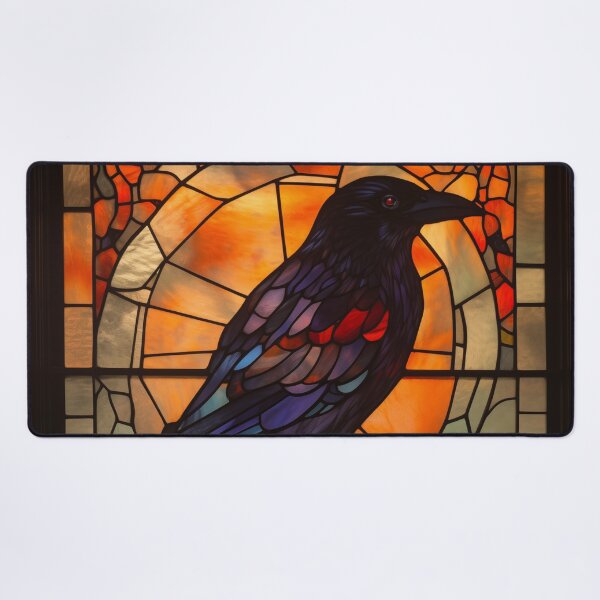 Item preview, Crow in Stained Glass designed and sold by RedHandedOD.