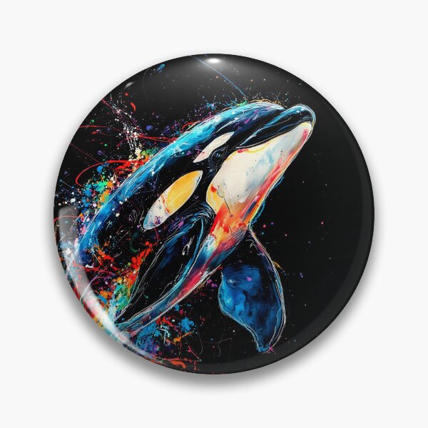 Item preview, Vibrant Orca Whale Wall Art, Colorful Ocean Life Painting, Whale Poster, Splash of Creativity, Stunning Sea Creature Artwork designed and sold by Shenlong84.