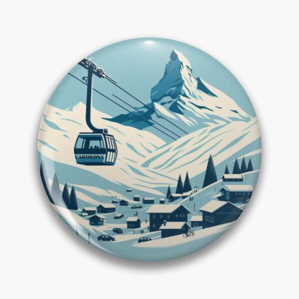 Item preview, Cardrona Ski Resort Vintage Illustration designed and sold by Berkako.