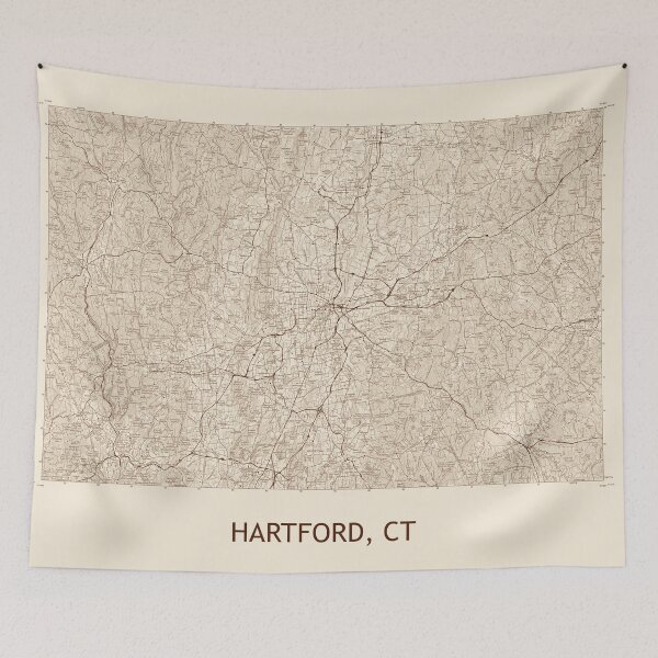 Item preview, HARTFORD, CT 100K Topographical Map Vintage designed and sold by PGHPhotoCo.