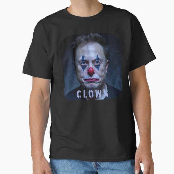 Vista previa del artículo con la obra «El payaso de Elon Musk», diseñado y vendido por Angry Swan Designs.