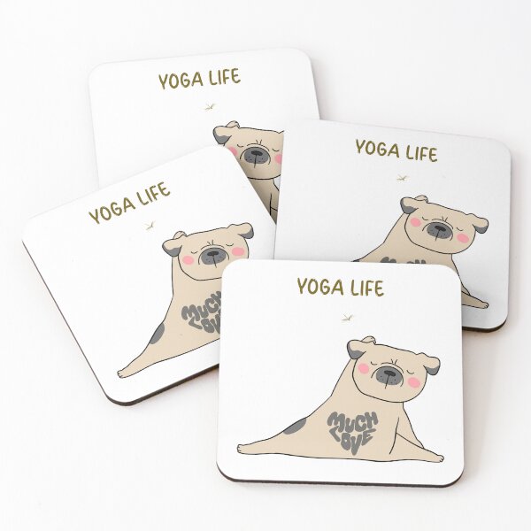 Item preview, Cartoon dog practicing yoga designed and sold by LaUnArt.