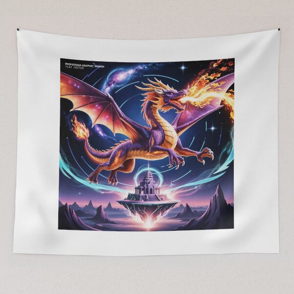 Item preview, Cosmic Fire Dragon - Galaxy Fantasy Art for Gamers & Fans designed and sold by Bilikaru.