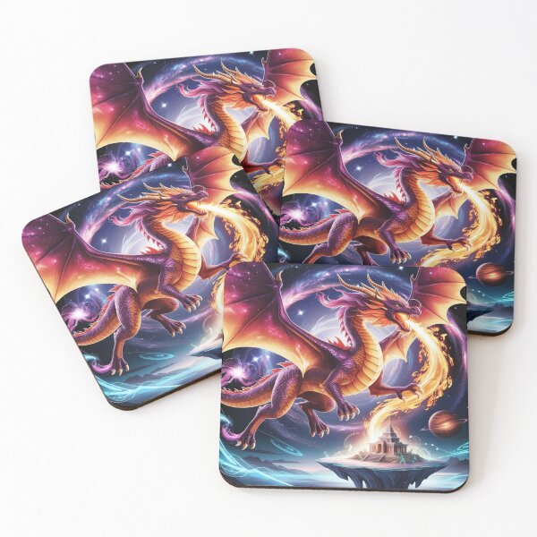 Item preview, Cosmic Fire Dragon - Galaxy Fantasy Art for Gamers & Fans - Version 2 designed and sold by Bilikaru.