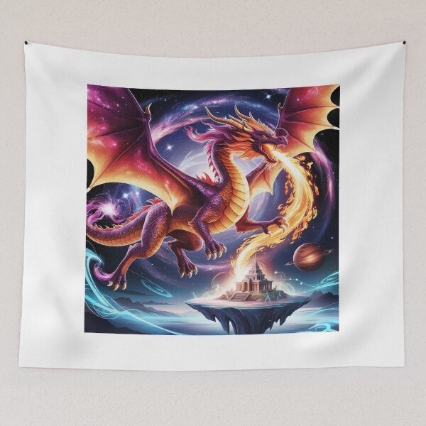 Item preview, Cosmic Fire Dragon - Galaxy Fantasy Art for Gamers & Fans - Version 2 designed and sold by Bilikaru.