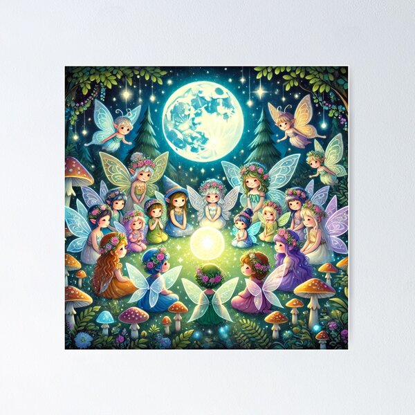 Item preview, Enchanted Night: The Gathering of Fairies designed and sold by Oonward2021.