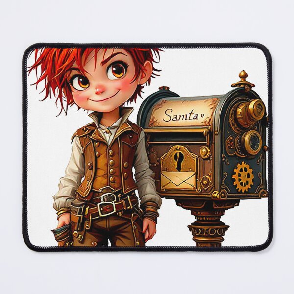 Item preview, Little girl posting her letter to Santa steampunk designed and sold by Anne-Abadie.
