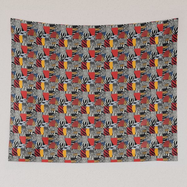 Item preview, Textile Collage of Wild Prints designed and sold by MidArtForge.