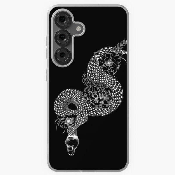 Serpent et fleurs Coque souple Samsung Galaxy