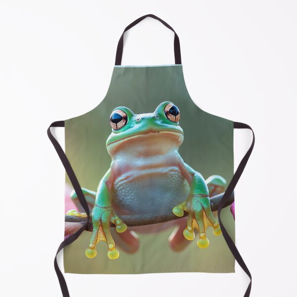 Item preview, Climbing Cheerful Frog on a stem with flowerbuds So Hoppy #11 designed and sold by Vicki Noble Art.