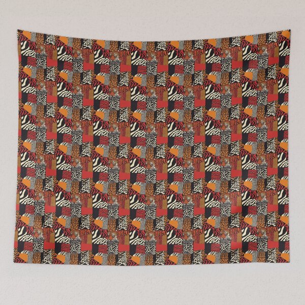 Item preview, Textile Collage of Wild Prints designed and sold by MidArtForge.