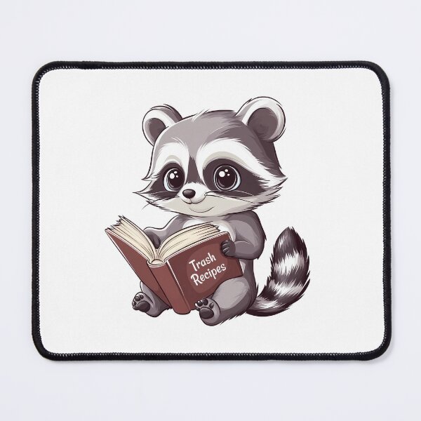 Item preview, Raccoon Reading Trash Recipes designed and sold by ColorFlowArt.