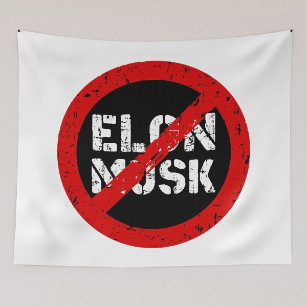 Item preview, Banned elon, NO ELON!  anti elon, no elon musk, no musk, Anti-Elon Musk Bumper Decal For elon musk haters! black designed and sold by ramwebroom.