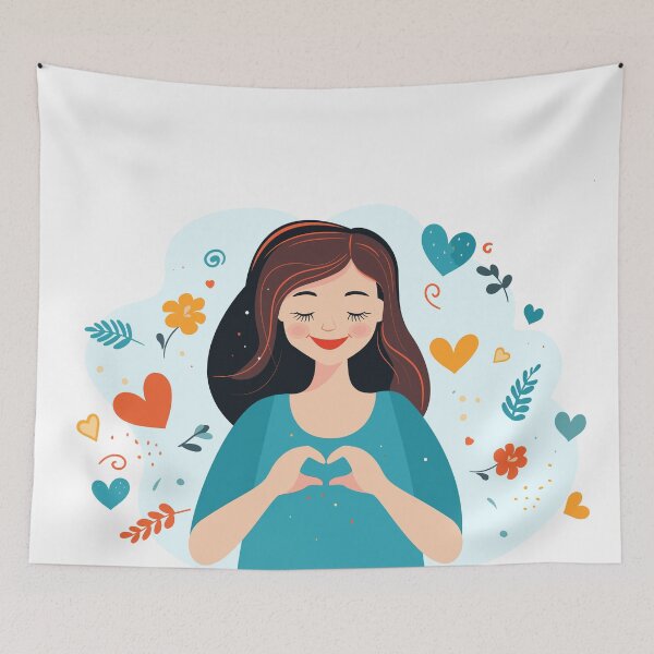 Item preview, Happy Woman and Heart shaped hands designed and sold by CHERRY--SHOP.