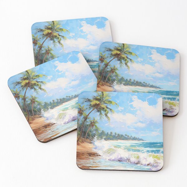 Item preview, Sandy tropical beach - Landscape painting designed and sold by TheArtistOf2022.