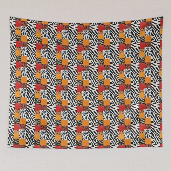 Item preview, Textile Collage of Wild Prints designed and sold by MidArtForge.