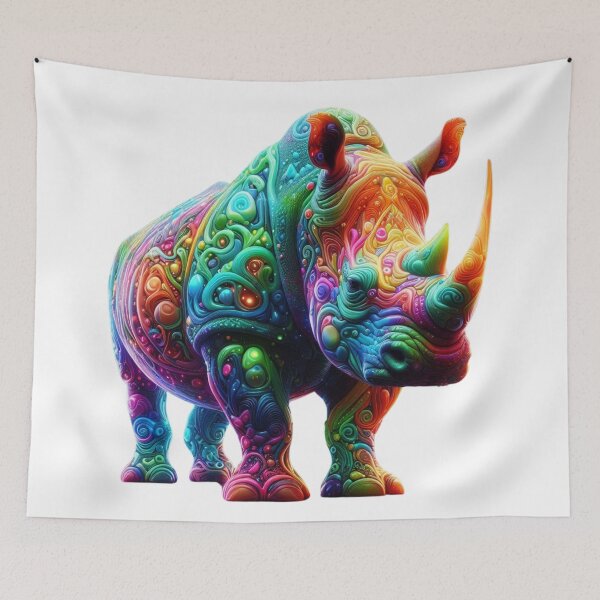 Item preview, Galactic Guardian Rhino – A Cosmic Powerhouse designed and sold by GloriousArtSKD.