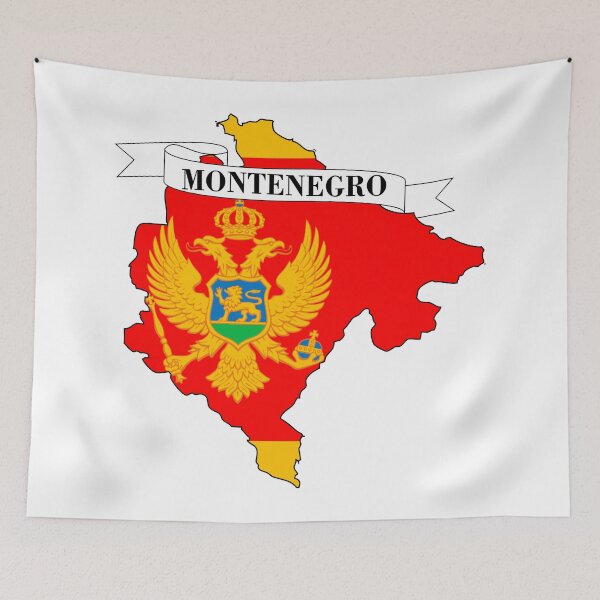 Item preview, montenegro flag map designed and sold by visual adventures.