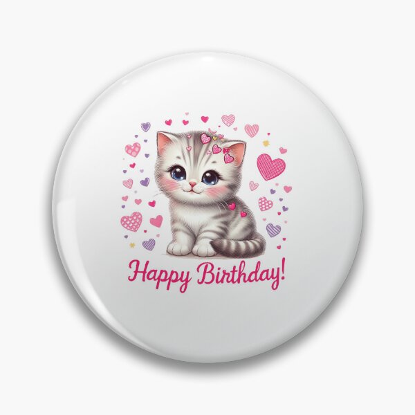 Item preview, Happy birthday sweet kitty with love hearts designed and sold by nicnacc.