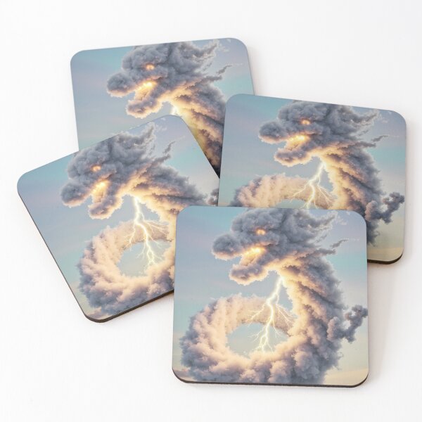 Item preview, Surreal Dragon Figures Storm Clouds Digital Art Vibes designed and sold by ART ATTACK ZONE.