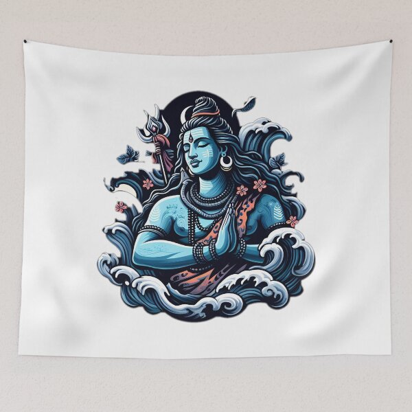 Item preview, Maha Shivaratri Divine Lord Shiva Illustration designed and sold by InevitableAum.