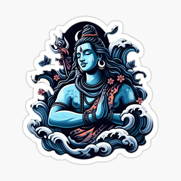 Aperçu de l'œuvre Maha Shivaratri Divin Seigneur Shiva Illustration créée et vendue par InevitableAum.