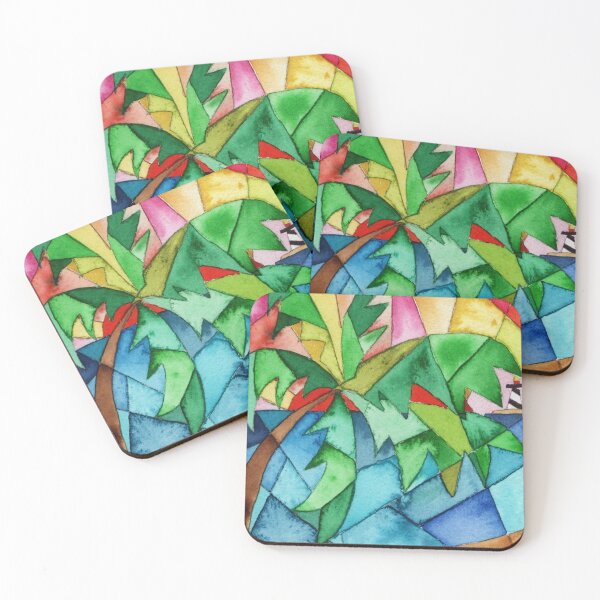 Item preview, Tropical Cubism Beach with Lighthouse designed and sold by K Jolly Art .