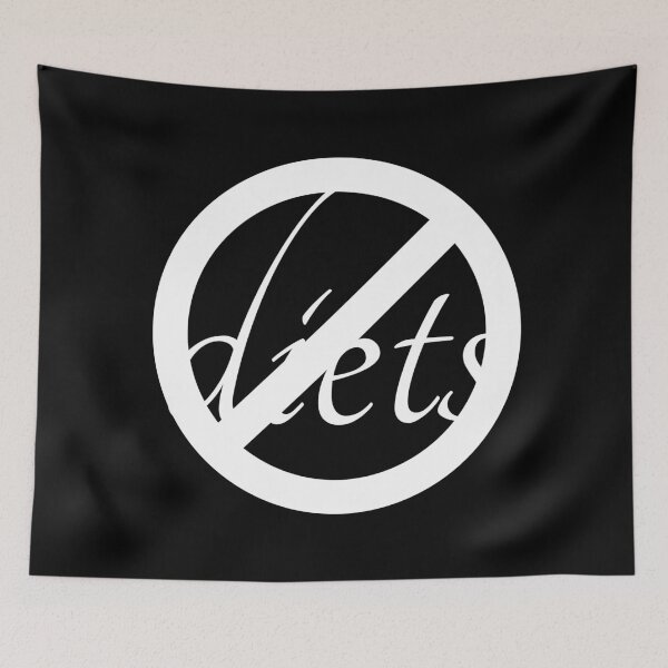 Item preview, anti diet white sign | no diets, body positivity designed and sold by allogy.