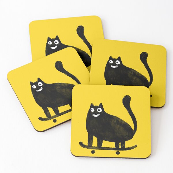 Item preview, Skater Cute Black Cat designed and sold by adelacreative.