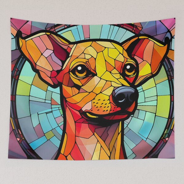 Item preview, Stained Glass Brown Miniature Pinscher designed and sold by TheAnimalZ00.