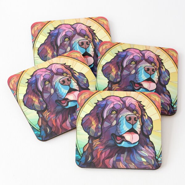 Item preview, Stained Glass Newfoundland Dog designed and sold by TheAnimalZ00.