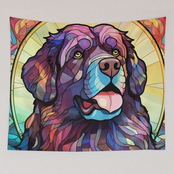 Item preview, Stained Glass Newfoundland Dog designed and sold by TheAnimalZ00.
