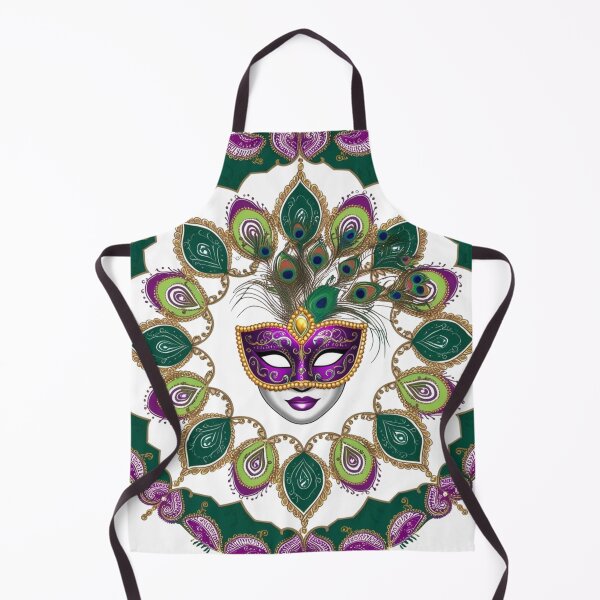 Item preview, Mardi Gras Peacock Mask Mandala – Festival Art Print designed and sold by DehatiCanvas.