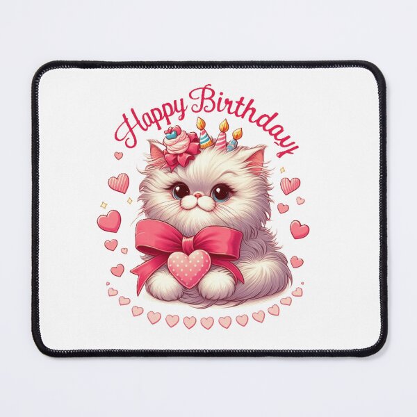 Item preview, Happy birthday, adorable kitty with love hearts. designed and sold by nicnacc.