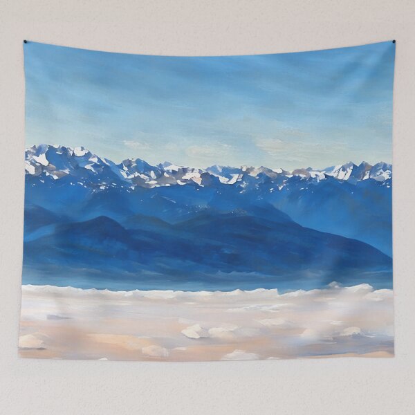 Item preview, Olympic Mountains over clouds (Impressionist) designed and sold by flyscenicair.